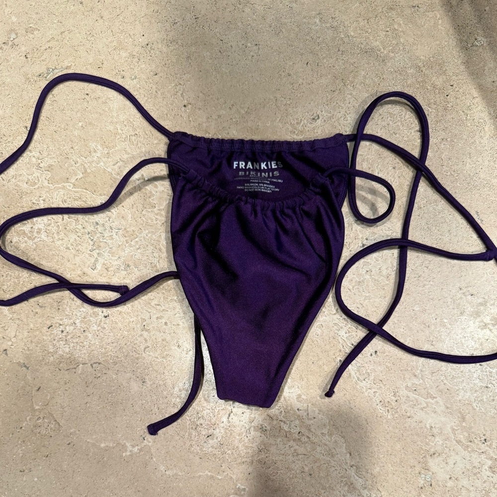 Frankie's Bikinis Deep Purple Tie Bikini Bottom